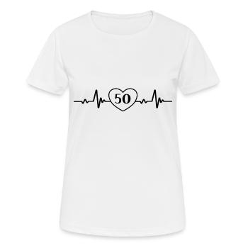 50th birthday Fiftieth 50th birthday party. - Women's Breathable T-Shirt - white - Front - AI Model Female 172 dark (172cm)
