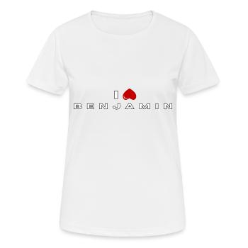 Ich hasse Benjamin - Frauen T-Shirt atmungsaktiv - Weiß - Vorne - AI Model Female 172 dark (172cm)