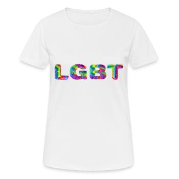 LGBT - T-shirt respirant Femme - blanc - Devant - AI Model Female 172 dark (172cm)