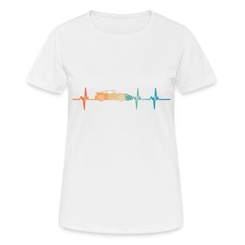 Heartbeat Sportwagen - Frauen T-Shirt atmungsaktiv - Weiß - Vorne - AI Model Female 172 dark (172cm)
