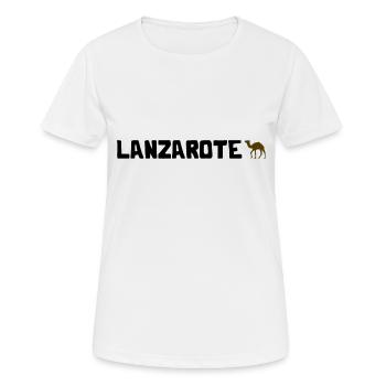 Lanzarote - Vacances à dos de dromadaire Îles Canaries Îles Canaries - T-shirt respirant Femme - blanc - Devant - AI Model Female 172 dark (172cm)