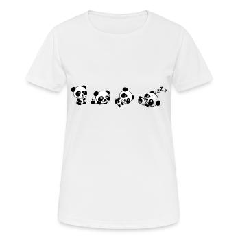 Wie Panda rolls-Panda Lover - Frauen T-Shirt atmungsaktiv - Weiß - Vorne - AI Model Female 172 dark (172cm)