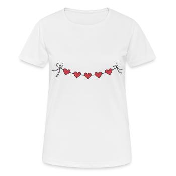 Herzgirlande Girlande Herzen - Frauen T-Shirt atmungsaktiv - Weiß - Vorne - AI Model Female 172 dark (172cm)