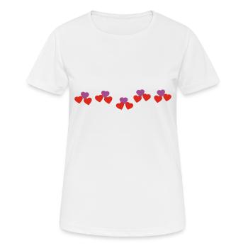 herzen - Frauen T-Shirt atmungsaktiv - Weiß - Vorne - AI Model Female 172 dark (172cm)