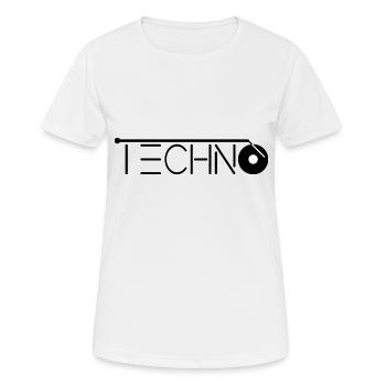 Techno - Frauen T-Shirt atmungsaktiv - Weiß - Vorne - AI Model Female 172 dark (172cm)