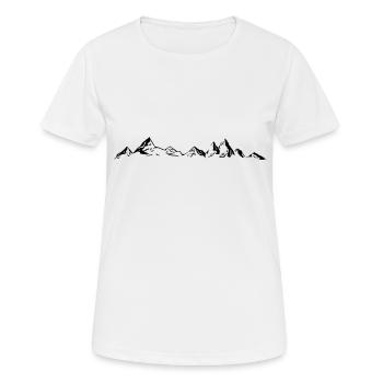 BERGE Gebirge Landschaft Silhouette Panorama - Frauen T-Shirt atmungsaktiv - Weiß - Vorne - AI Model Female 172 dark (172cm)