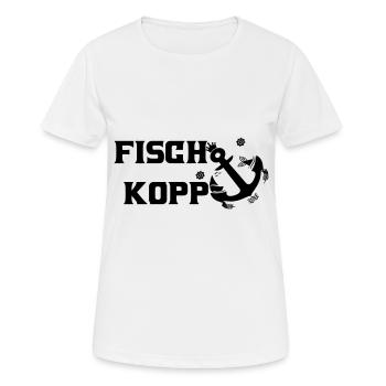 Fischkopp - Frauen T-Shirt atmungsaktiv - Weiß - Vorne - AI Model Female 172 dark (172cm)