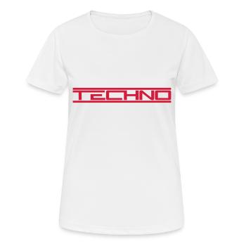 Techno barres rouges - T-shirt respirant Femme - blanc - Devant - AI Model Female 172 dark (172cm)