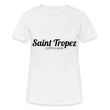 Saint Tropez - France - Cote d’Azur - T-shirt respirant Femme - blanc - Devant - AI Model Female 172 dark (172cm)