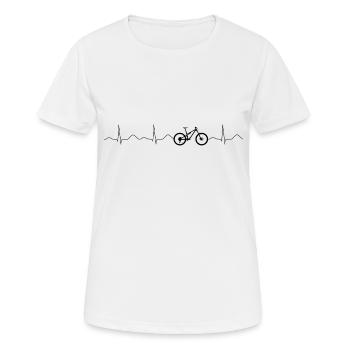 MTB Herzschlag - Frauen T-Shirt atmungsaktiv - Weiß - Vorne - AI Model Female 172 dark (172cm)
