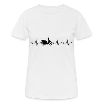 Motorroller Roller Moped Mofa Herzschlag - Frauen T-Shirt atmungsaktiv - Weiß - Vorne - AI Model Female 172 dark (172cm)