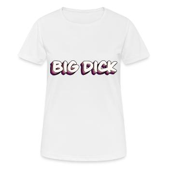 Großer Penis lustiger Text - Frauen T-Shirt atmungsaktiv - Weiß - Vorne - AI Model Female 172 dark (172cm)