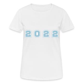 2022 Jahr Zahl - Frauen T-Shirt atmungsaktiv - Weiß - Vorne - AI Model Female 172 dark (172cm)
