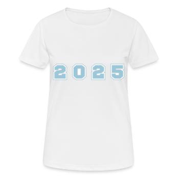2025 Jahr Zahl - Frauen T-Shirt atmungsaktiv - Weiß - Vorne - AI Model Female 172 dark (172cm)