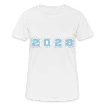 2028 year number - Women's Breathable T-Shirt - white - Front - AI Model Female 172 dark (172cm)