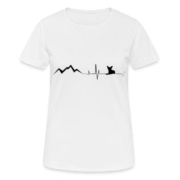 Herzschlag - Hund - Berg - (2) - Frauen T-Shirt atmungsaktiv - Weiß - Vorne - AI Model Female 172 dark (172cm)