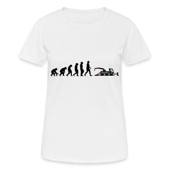 dameuse évolution grue véhicule pente neige - T-shirt respirant Femme - blanc - Devant - AI Model Female 172 dark (172cm)