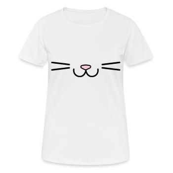 Visage de chat kawaii minimaliste - T-shirt respirant Femme - blanc - Devant - AI Model Female 172 dark (172cm)