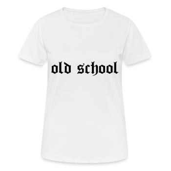 "Old School" - Frauen T-Shirt atmungsaktiv - Weiß - Vorne - AI Model Female 172 dark (172cm)