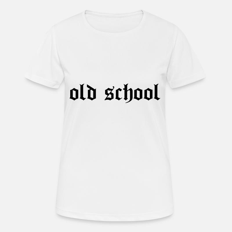 "Old School" - T-shirt respirant Femme - blanc