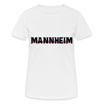 Mannheim-blau-weiss-rot - Frauen T-Shirt atmungsaktiv - Weiß - Vorne - AI Model Female 172 dark (172cm)