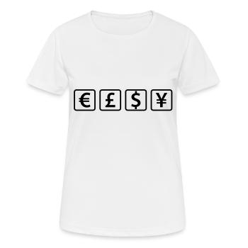 money__f1 - Women's Breathable T-Shirt - white - Front - AI Model Female 172 dark (172cm)