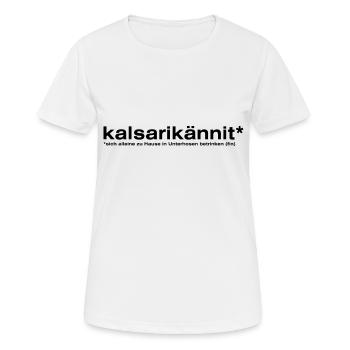 Kalsarikännit black - Women's Breathable T-Shirt - white - Front - AI Model Female 172 dark (172cm)