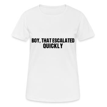 Garçon qui a dégénéré rapidement Anchorman citation - T-shirt respirant Femme - blanc - Devant - AI Model Female 172 dark (172cm)
