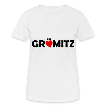 Grömitz - Ostsee - Schleswig Holstein - Ostseebad - Frauen T-Shirt atmungsaktiv - Weiß - Vorne - AI Model Female 172 dark (172cm)