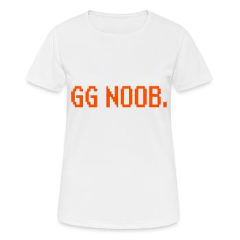 Gamer gg Noob Disant Gaming - T-shirt respirant Femme - blanc - Devant - AI Model Female 172 dark (172cm)