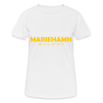 Mariehamn - Finland - Coordinates - Longitude - Women's Breathable T-Shirt - white - Front - AI Model Female 172 dark (172cm)