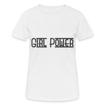 Girl Power - Frauen T-Shirt atmungsaktiv - Weiß - Vorne - AI Model Female 172 dark (172cm)