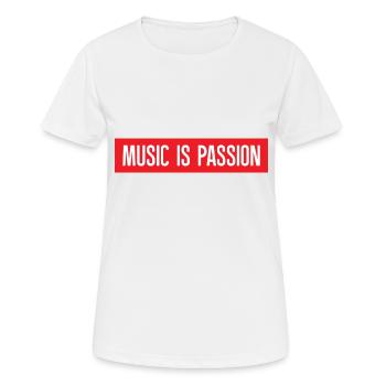 Music is passion - Frauen T-Shirt atmungsaktiv - Weiß - Vorne - AI Model Female 172 dark (172cm)