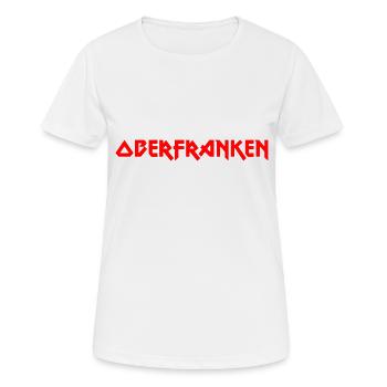 Modisches Heimat OBERFRANKEN Metal-Design - Frauen T-Shirt atmungsaktiv - Weiß - Vorne - AI Model Female 172 dark (172cm)