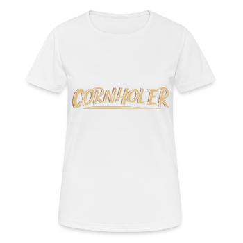 Cornholer Cornhole Bean Bag Toss - T-shirt respirant Femme - blanc - Devant - AI Model Female 172 dark (172cm)