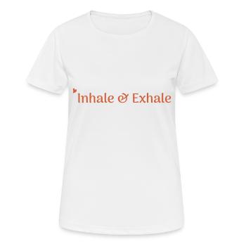 inhale & exhale - Frauen T-Shirt atmungsaktiv - Weiß - Vorne - AI Model Female 172 dark (172cm)