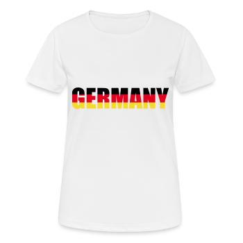 Germany lettering in the national colours - Women's Breathable T-Shirt - white - Front - AI Model Female 172 dark (172cm)