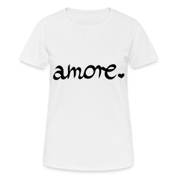 Amore Liebe - Frauen T-Shirt atmungsaktiv - Weiß - Vorne - AI Model Female 172 dark (172cm)