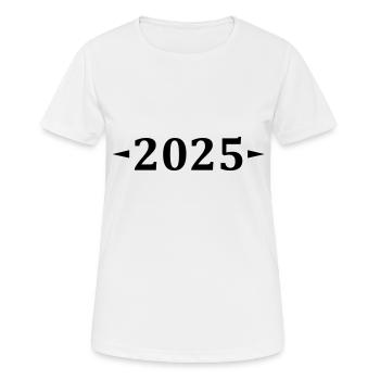2025 - Frauen T-Shirt atmungsaktiv - Weiß - Vorne - AI Model Female 172 dark (172cm)