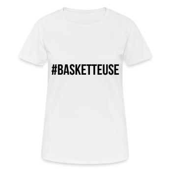 Basketteuse - T-shirt respirant Femme - blanc - Devant - AI Model Female 172 dark (172cm)
