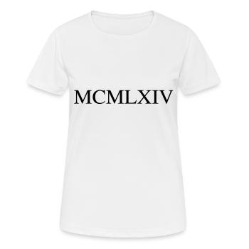 1964 - Frauen T-Shirt atmungsaktiv - Weiß - Vorne - AI Model Female 172 dark (172cm)