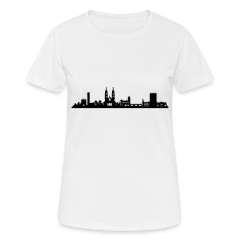Skyline Basel - Frauen T-Shirt atmungsaktiv - Weiß - Vorne - AI Model Female 172 dark (172cm)