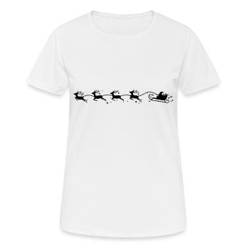 Weihnachten - Schlitten Elche - Frauen T-Shirt atmungsaktiv - Weiß - Vorne - AI Model Female 172 dark (172cm)