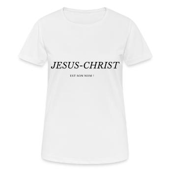 Jésus Christ - T-shirt respirant Femme - blanc - Devant - AI Model Female 172 dark (172cm)