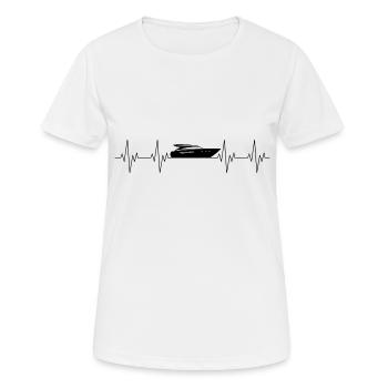 Motorboot Yacht Boot Herzschlag Geschenk - Frauen T-Shirt atmungsaktiv - Weiß - Vorne - AI Model Female 172 dark (172cm)
