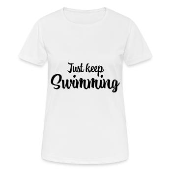 Continuez simplement à nager - T-shirt respirant Femme - blanc - Devant - AI Model Female 172 dark (172cm)