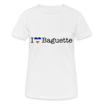 I love Baguette - Frauen T-Shirt atmungsaktiv - Weiß - Vorne - AI Model Female 172 dark (172cm)