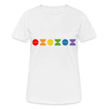 Regenbogen fun - Frauen T-Shirt atmungsaktiv - Weiß - Vorne - AI Model Female 172 dark (172cm)