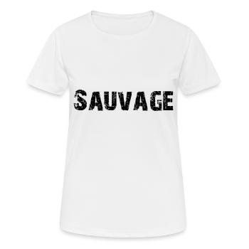 Sauvage - T-shirt respirant Femme - blanc - Devant - AI Model Female 172 dark (172cm)