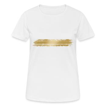Ligne de tiret dorée moins - T-shirt respirant Femme - blanc - Devant - AI Model Female 172 dark (172cm)